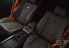 Mercedes Benz G63 AMG тюнинг, установка аудиосистемы и раздельный задний ряд. sf-audio sf-design в автомобили w463 w464