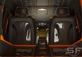 Mercedes Benz G63 AMG тюнинг, установка аудиосистемы и раздельный задний ряд. sf-audio sf-design в автомобили w463 w464
