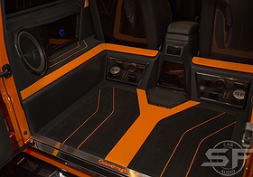 Mercedes Benz G63 AMG тюнинг, установка аудиосистемы и раздельный задний ряд. sf-audio sf-design в автомобили w463 w464