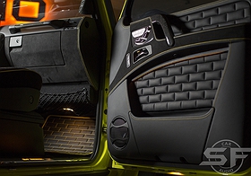 Mercedes Benz G500 4x4 sf-design edition. Полная индивидуализация автомобиля. Установка аудиосистемы и пошив салона. w463 w464