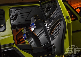 Mercedes Benz G500 4x4 sf-design edition. Полная индивидуализация автомобиля. Установка аудиосистемы и пошив салона. w463 w464