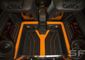 Mercedes Benz G63 AMG тюнинг, установка аудиосистемы и раздельный задний ряд. sf-audio sf-design в автомобили w463 w464 Автозвук highend