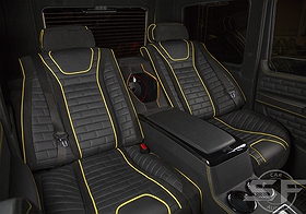 Mercedes Benz G500 4x4 sf-design edition. Полная индивидуализация автомобиля. Установка аудиосистемы и пошив салона. w463 w464