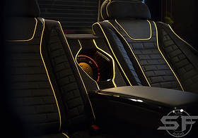 Mercedes Benz G500 4x4 sf-design edition. Полная индивидуализация автомобиля. Установка аудиосистемы и пошив салона. w463 w464
